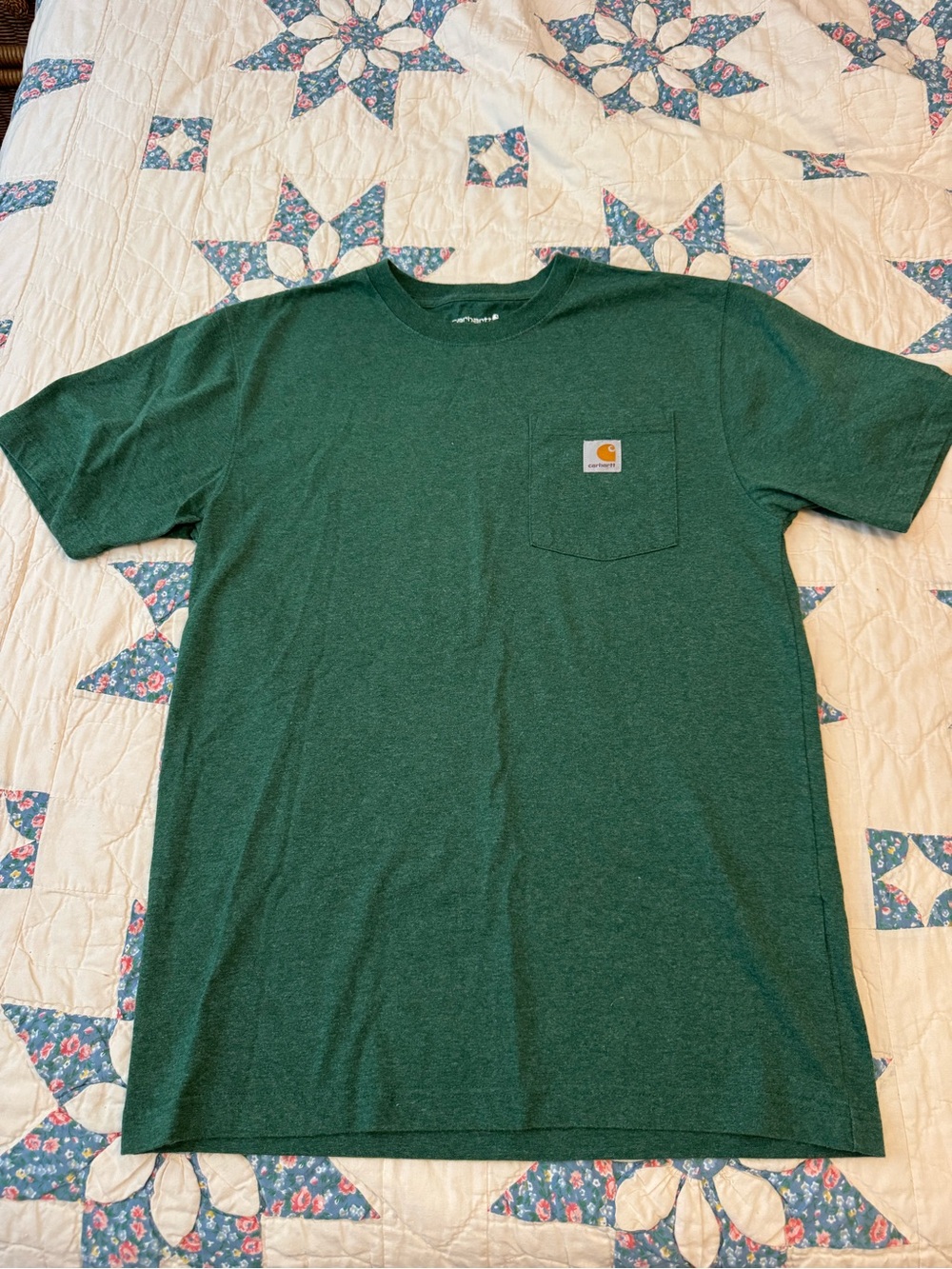 Carhartt Heather Green Crewneck Tee with Pocket